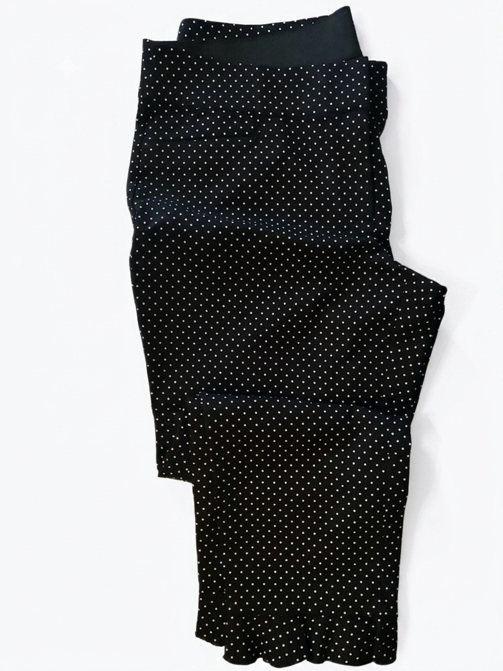 Lane Bryant Black Pants with White Microdot Pattern
